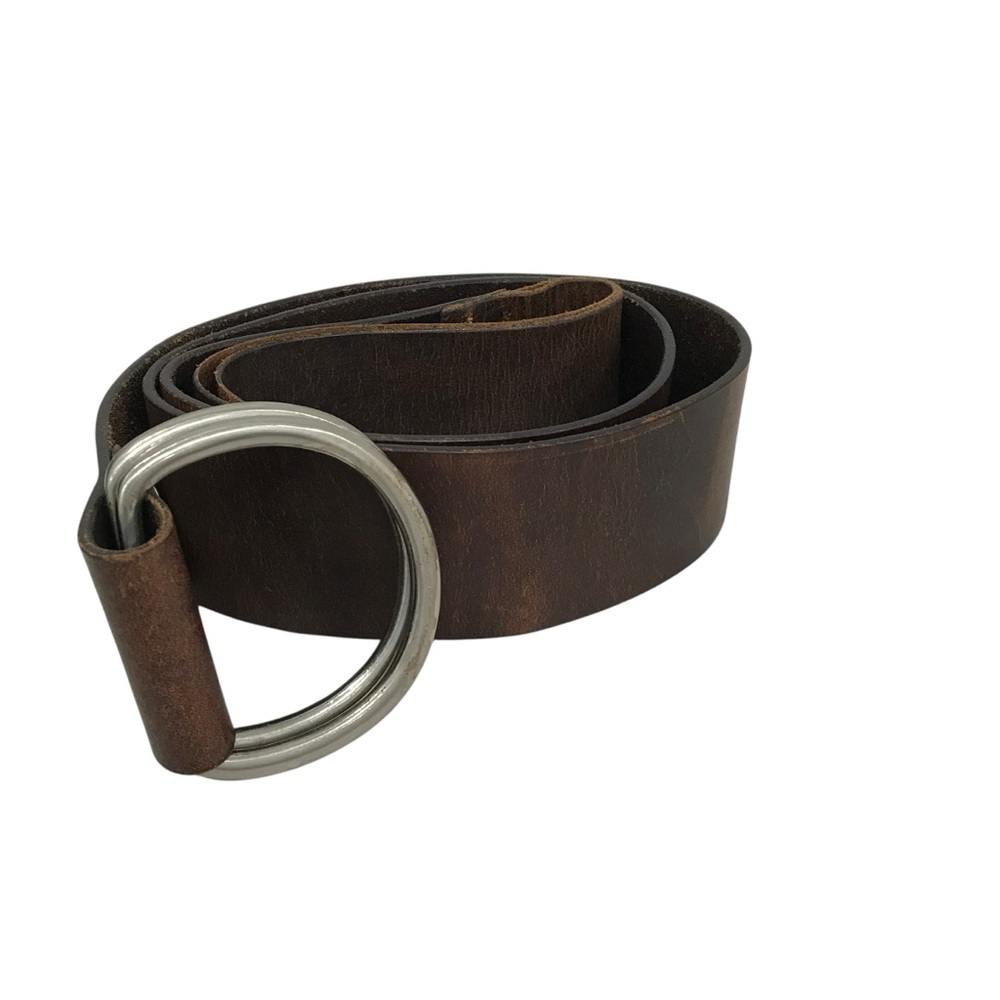 Classic Brown Leather Double-Ring Belt